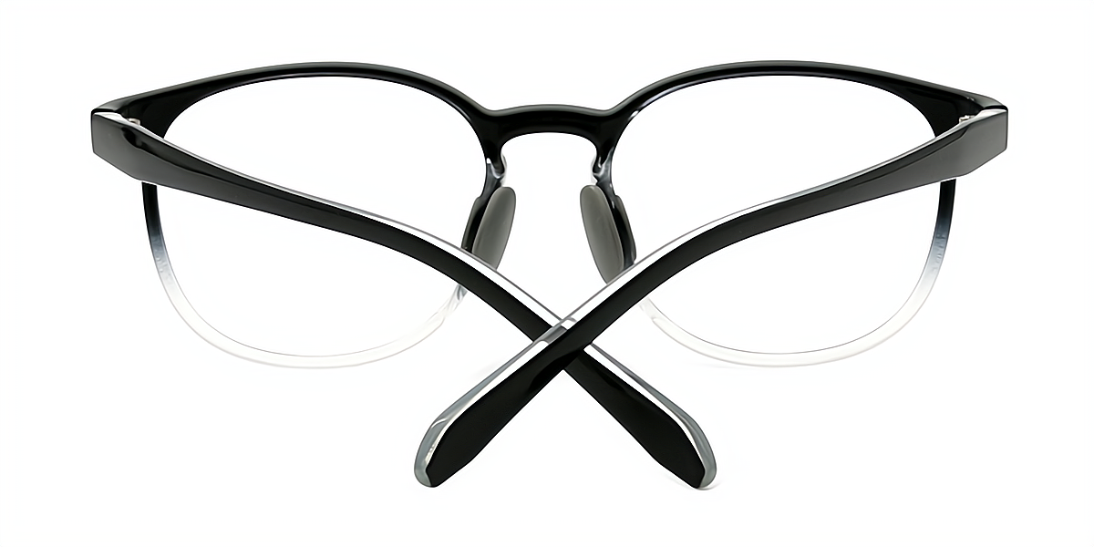 Black-Clear Oval Modish Lightweight TR90 Eyeglasses