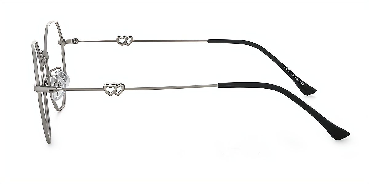 Silver Geometric Modish Metal Eyeglasses