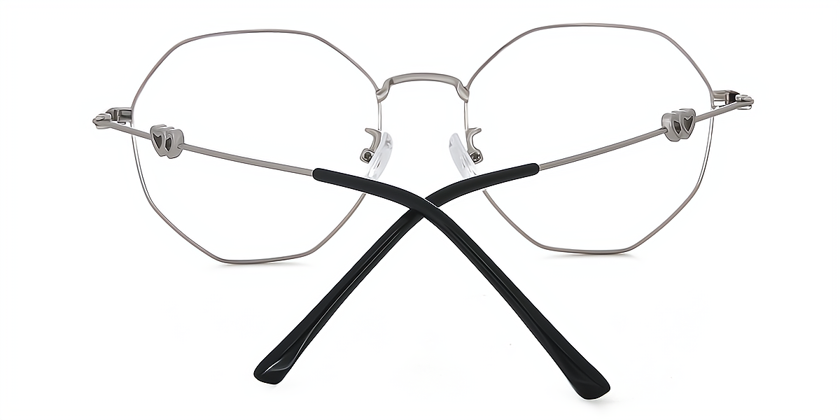Silver Geometric Modish Metal Eyeglasses