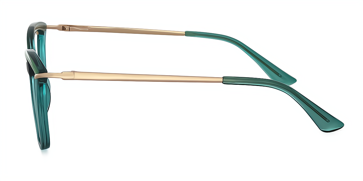Green Cat Eye Retro Mixed Materials Eyeglasses