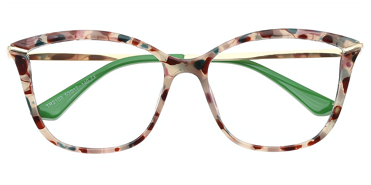 Mix Cat Eye Retro Mixed Materials Eyeglasses