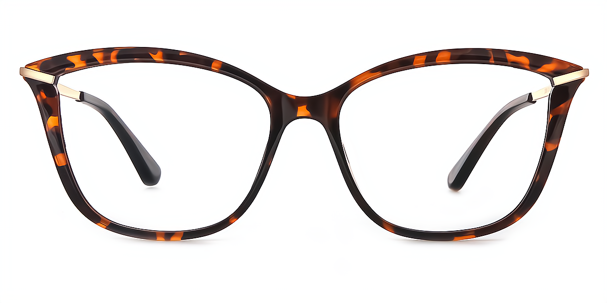 Tortoise Cat Eye Retro Mixed Materials Eyeglasses