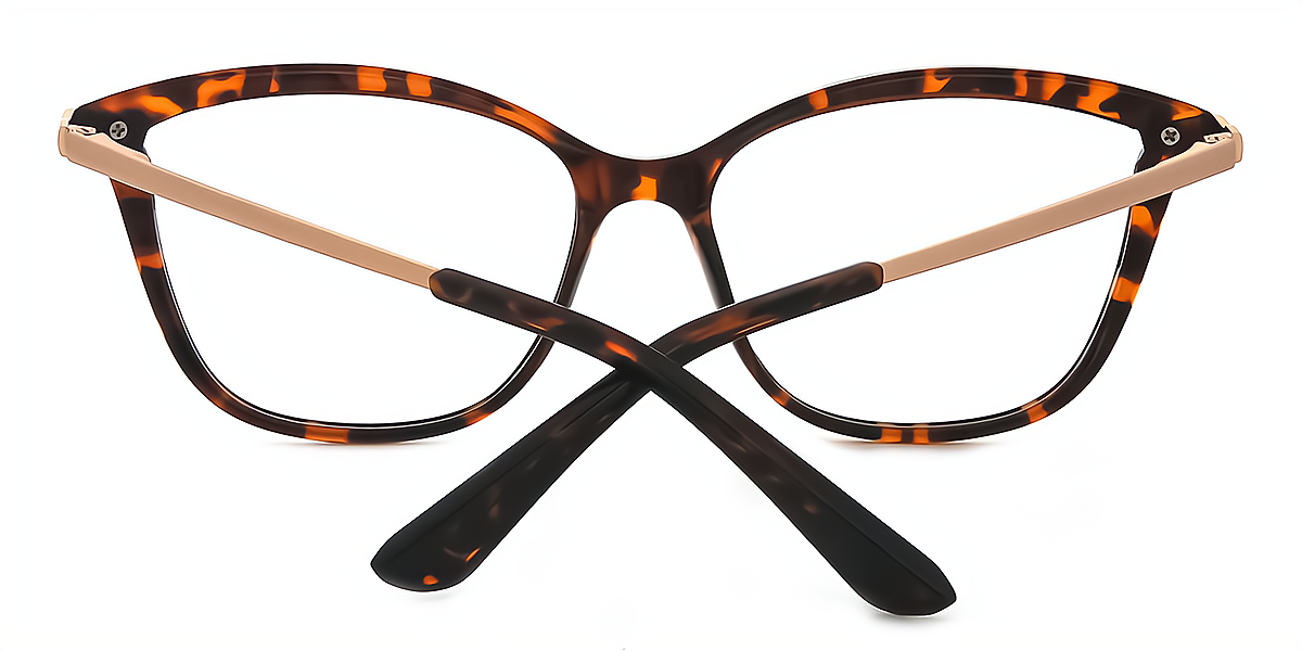 Tortoise Cat Eye Retro Mixed Materials Eyeglasses