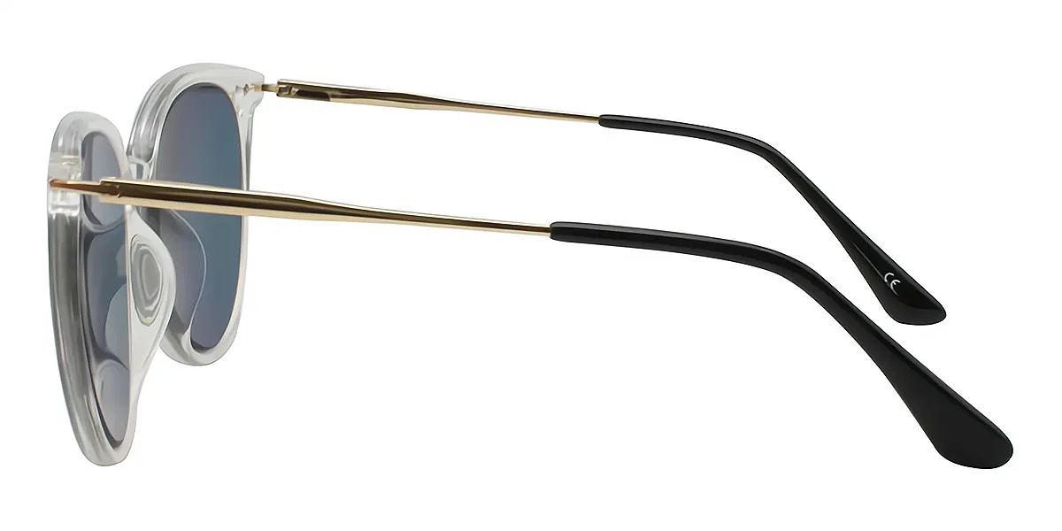 Clear Round Classic Mixed Materials Eyeglasses