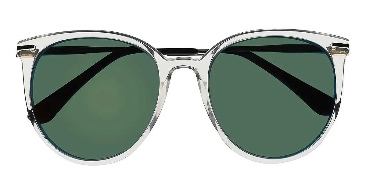 Clear Round Classic Mixed Materials Eyeglasses