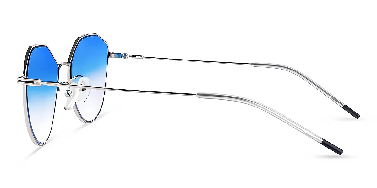 Silver Geometric Elegant Metal Eyeglasses