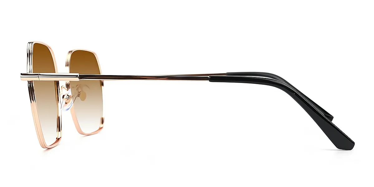 Golden Rectangle Oversized Metal Eyeglasses