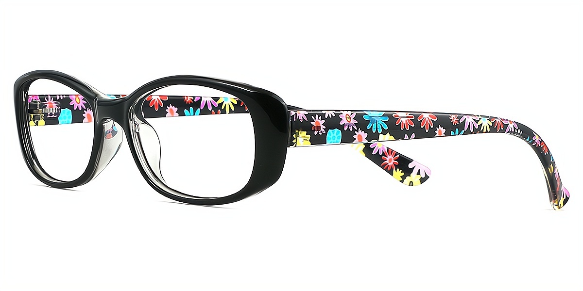 Black Rectangle Chic Lightweight TR90 Eyeglasses