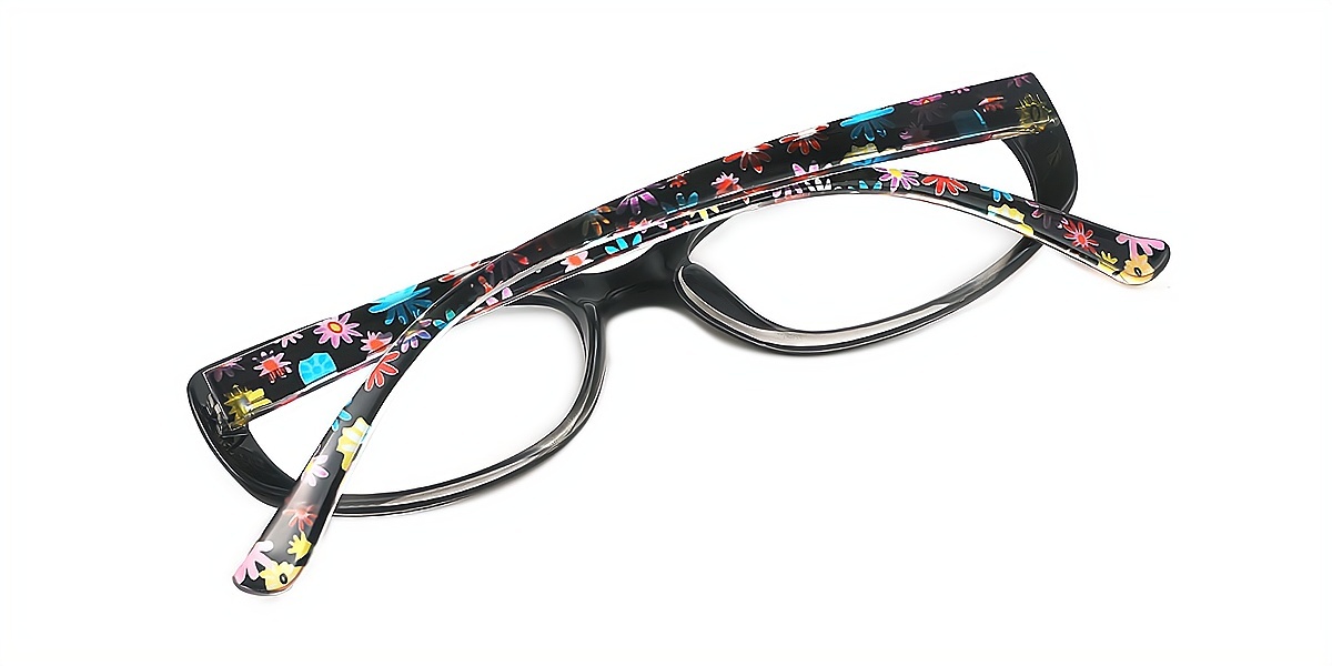 Black Rectangle Chic Lightweight TR90 Eyeglasses