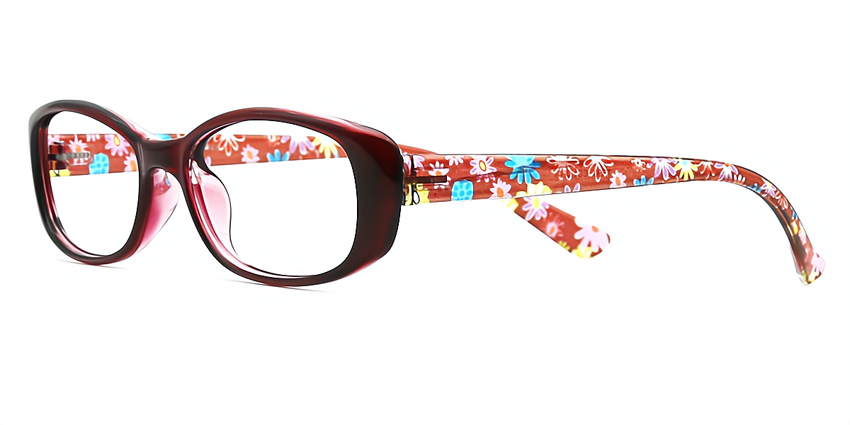 Red Rectangle Chic Lightweight TR90 Eyeglasses