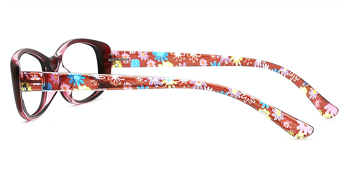 Red Rectangle Chic Lightweight TR90 Eyeglasses
