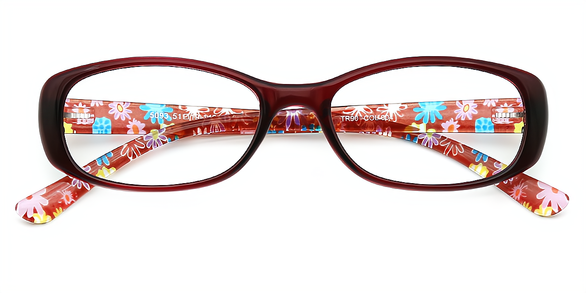 Red Rectangle Chic Lightweight TR90 Eyeglasses