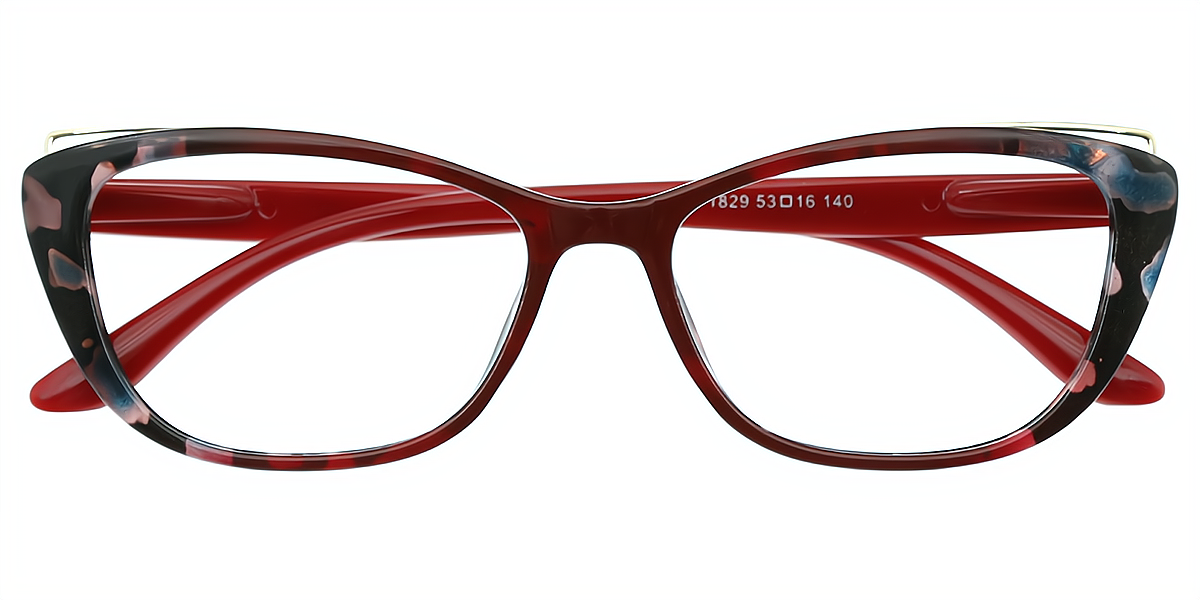 Red Cat Eye Exquisite Acetate Eyeglasses