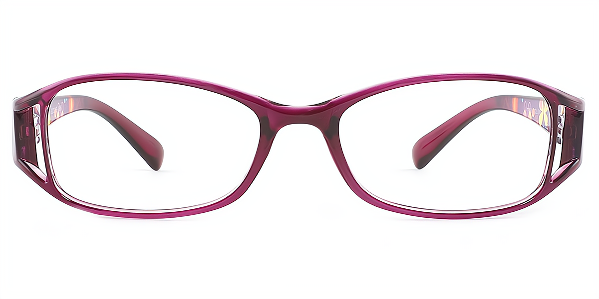 Purple Rectangle Unique Narrow TR90 Eyeglasses