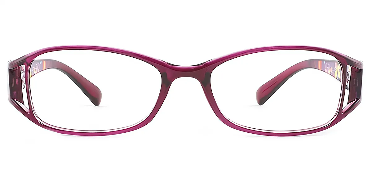 Purple Rectangle Unique Narrow TR90 Eyeglasses