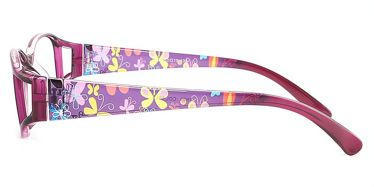 Purple Rectangle Unique Narrow TR90 Eyeglasses