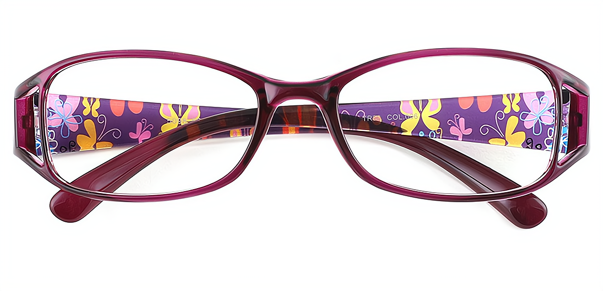 Purple Rectangle Unique Narrow TR90 Eyeglasses