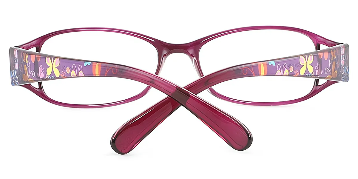 Purple Rectangle Unique Narrow TR90 Eyeglasses