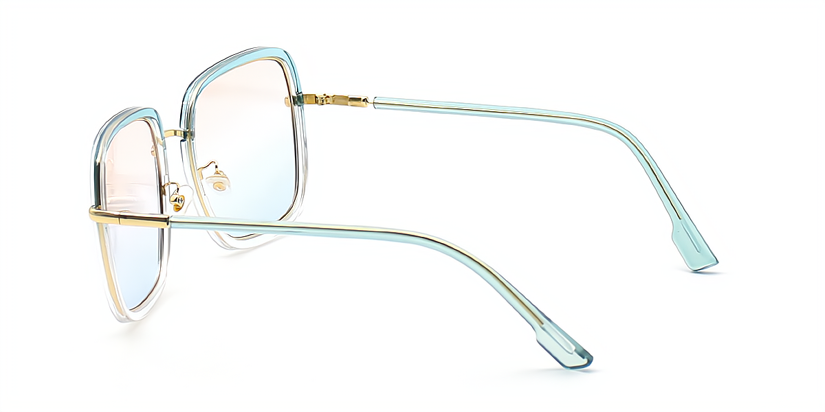 Blue-Clear Square Oversized Elegant TR90 Eyeglasses