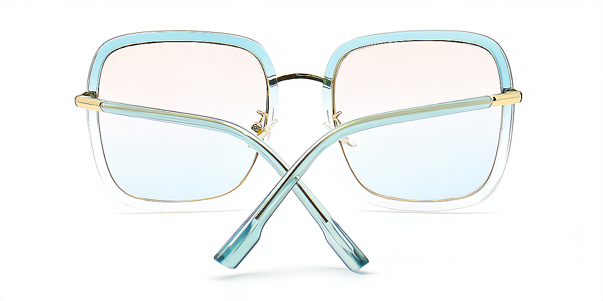 Blue-Clear Square Oversized Elegant TR90 Eyeglasses