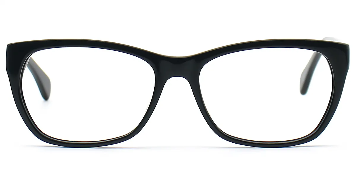 Black Rectangle Hipster Acetate Eyeglasses