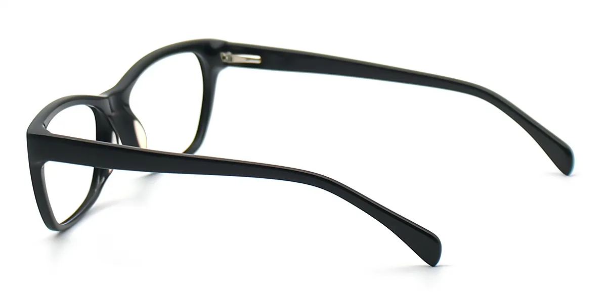 Black Rectangle Hipster Acetate Eyeglasses