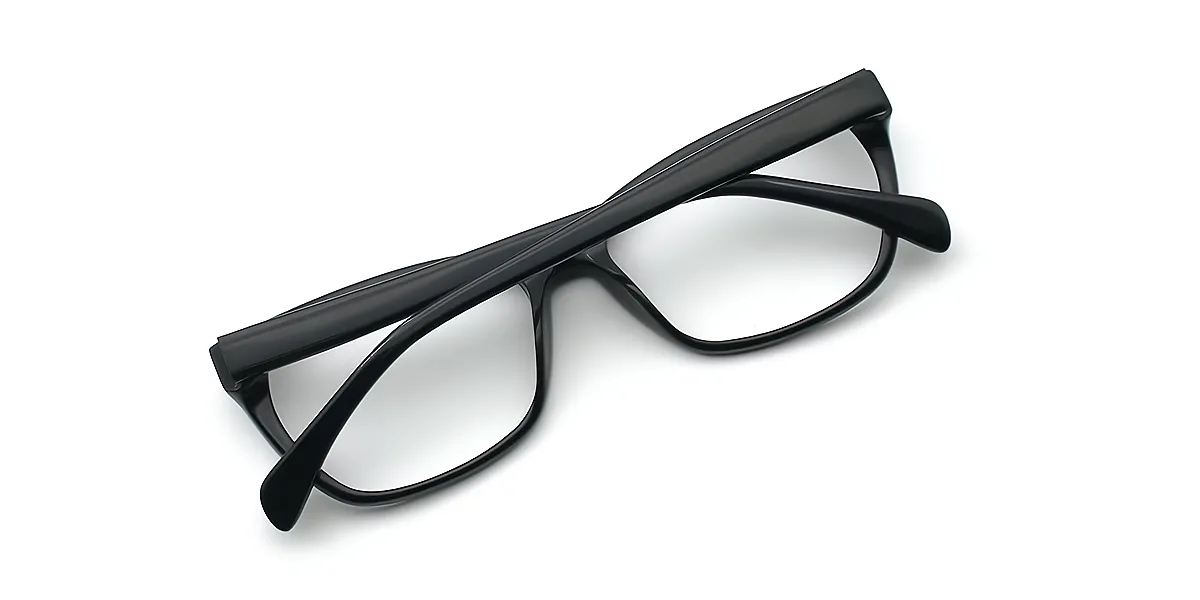 Black Rectangle Hipster Acetate Eyeglasses