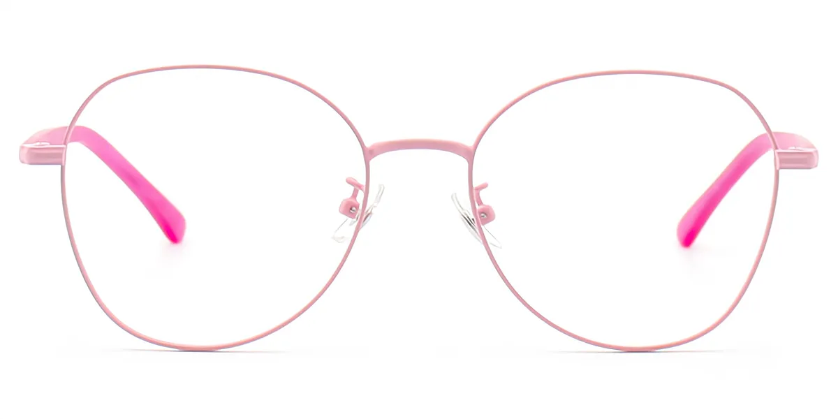 Pink Geometric Modish Mixed Materials Eyeglasses