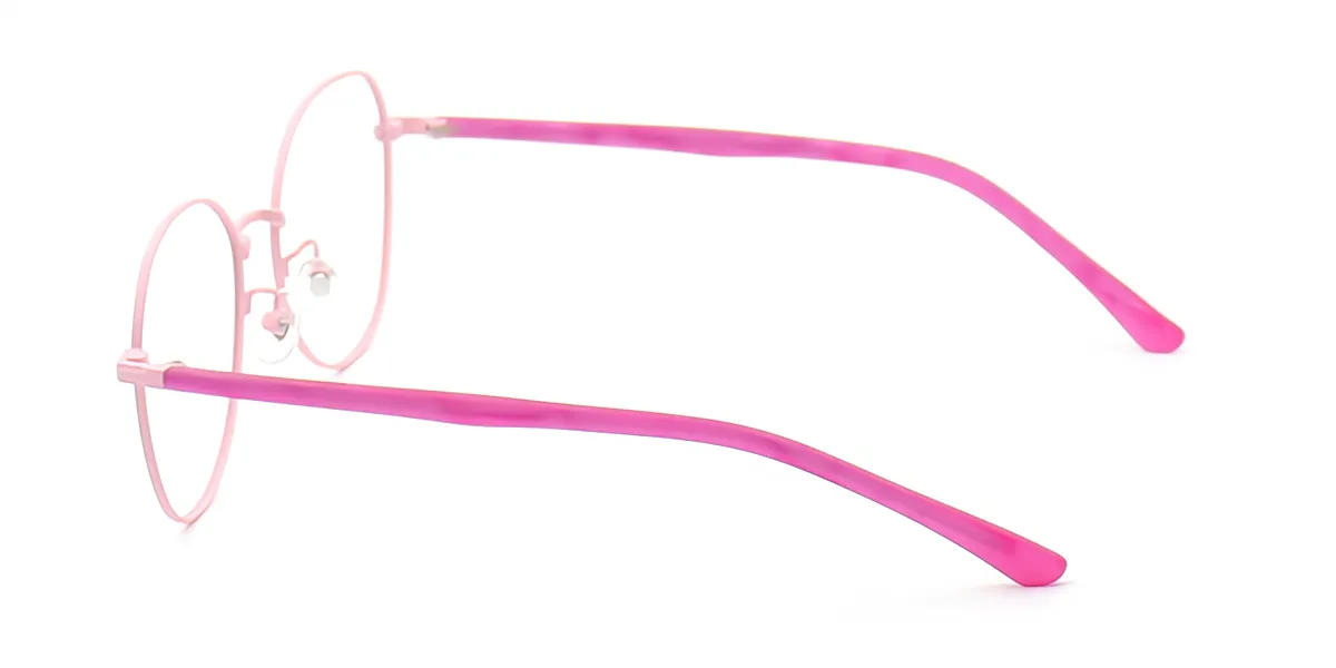 Pink Geometric Modish Mixed Materials Eyeglasses