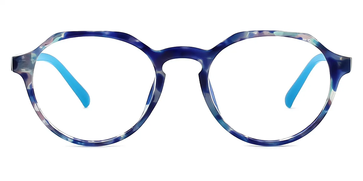 Blue Geometric Hipster Fancy TR90 Eyeglasses