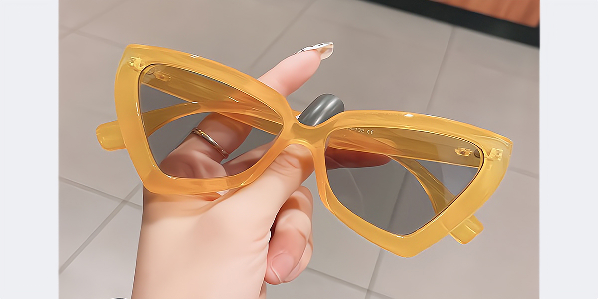 Orange Cat Eye Hipster Plastic Eyeglasses