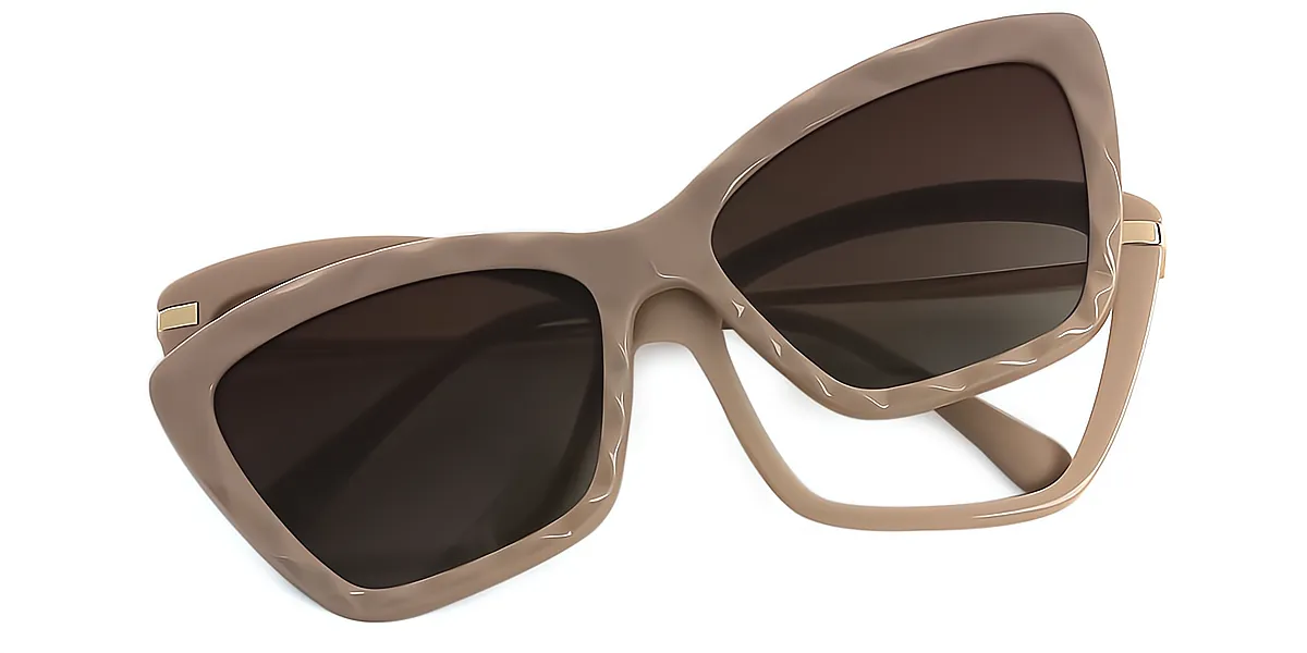 Pink Cat Eye Classic Sun-clip TR90 Eyeglasses