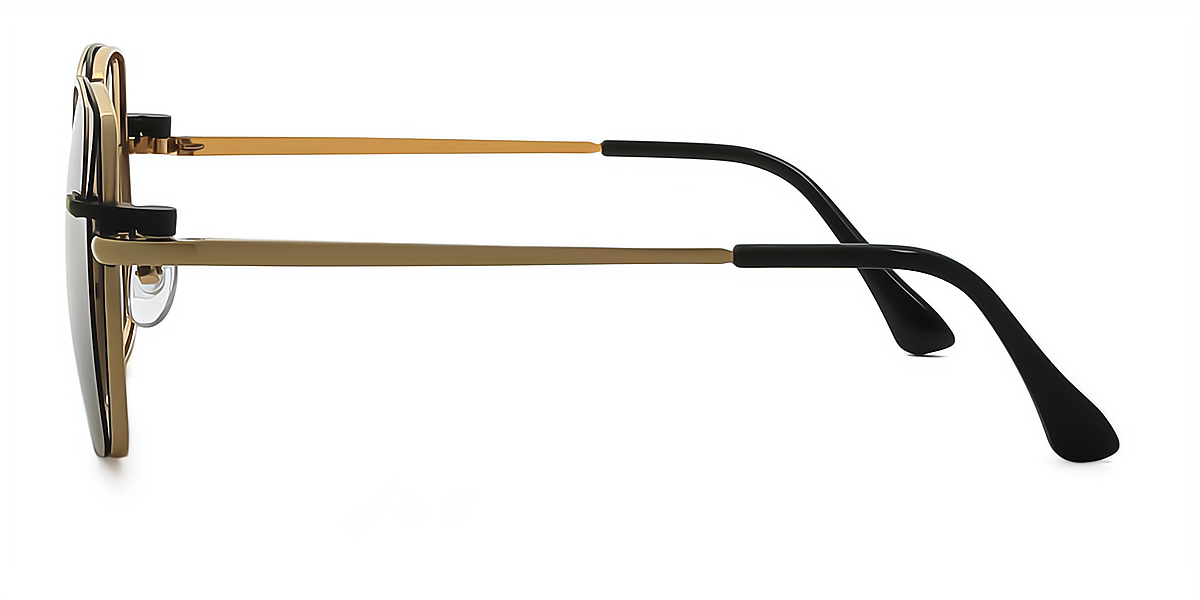 Black Geometric Simple Metal Eyeglasses