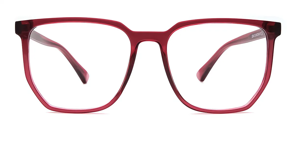 Red Rectangle Simple TR90 Eyeglasses