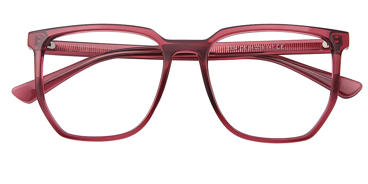 Red Rectangle Simple TR90 Eyeglasses