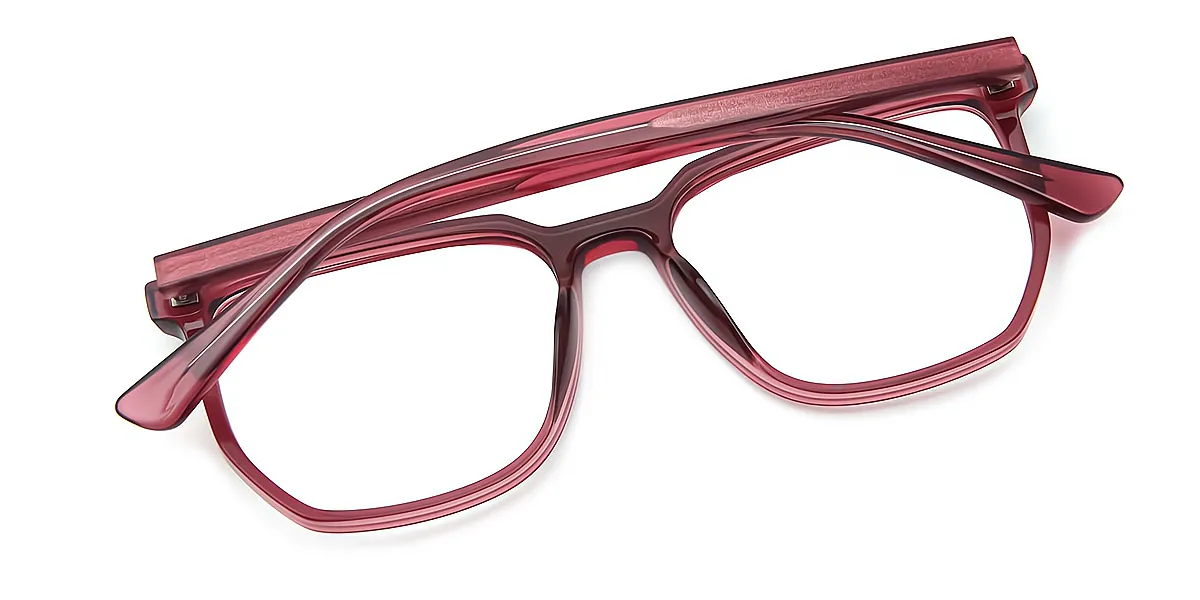 Red Rectangle Simple TR90 Eyeglasses