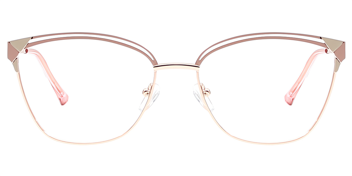 Pink Butterfly Exquisite Metal Eyeglasses