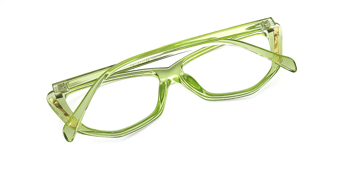 Green Cat Eye Unique Plastic Eyeglasses