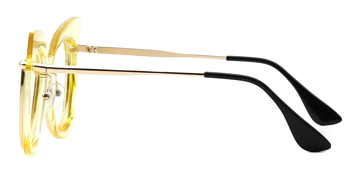 Yellow Cat Eye Oversized Acetate Eyeglasses