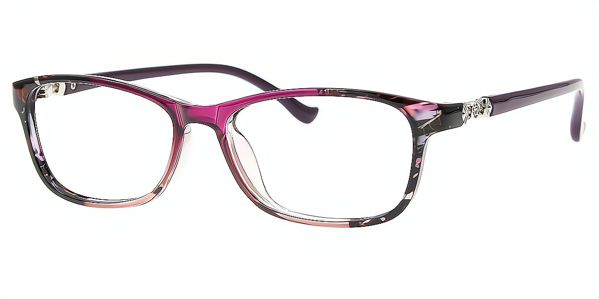 Purple Rectangle Lightweight TR90 Eyeglasses