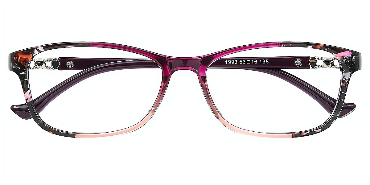 Purple Rectangle Lightweight TR90 Eyeglasses