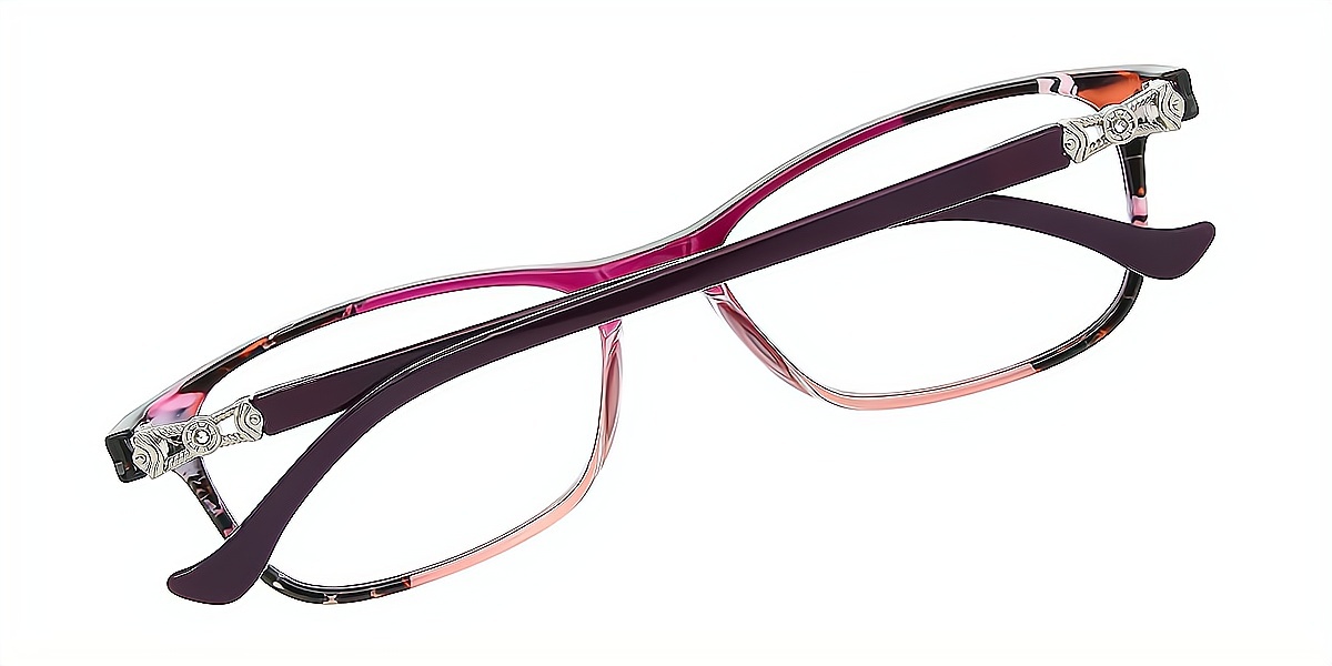 Purple Rectangle Lightweight TR90 Eyeglasses