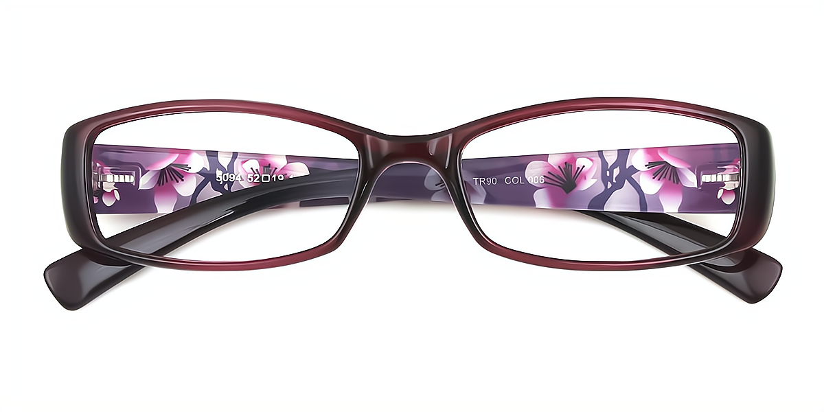 Floral Rectangle Classic TR90 Eyeglasses