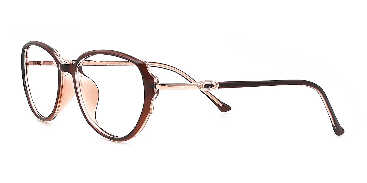 Brown Cat Eye Hipster TR90 Eyeglasses