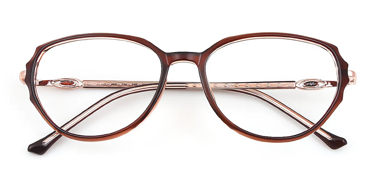 Brown Cat Eye Hipster TR90 Eyeglasses