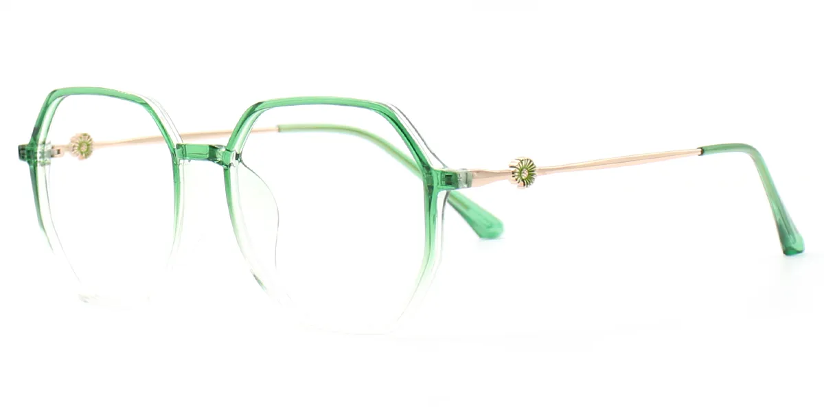 Green Geometric Lightweight TR90 Eyeglasses