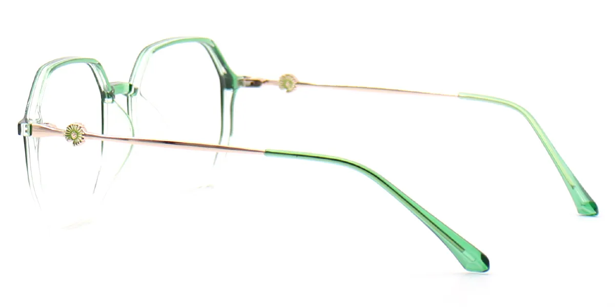 Green Geometric Lightweight TR90 Eyeglasses
