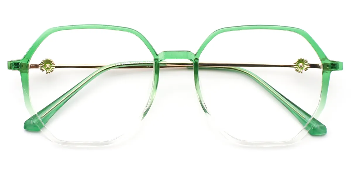 Green Geometric Lightweight TR90 Eyeglasses
