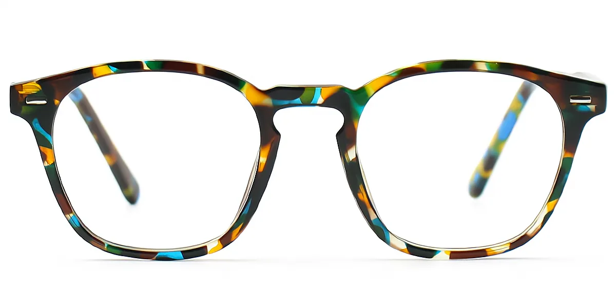 Floral Rectangle Geek-Chic Acetate Eyeglasses