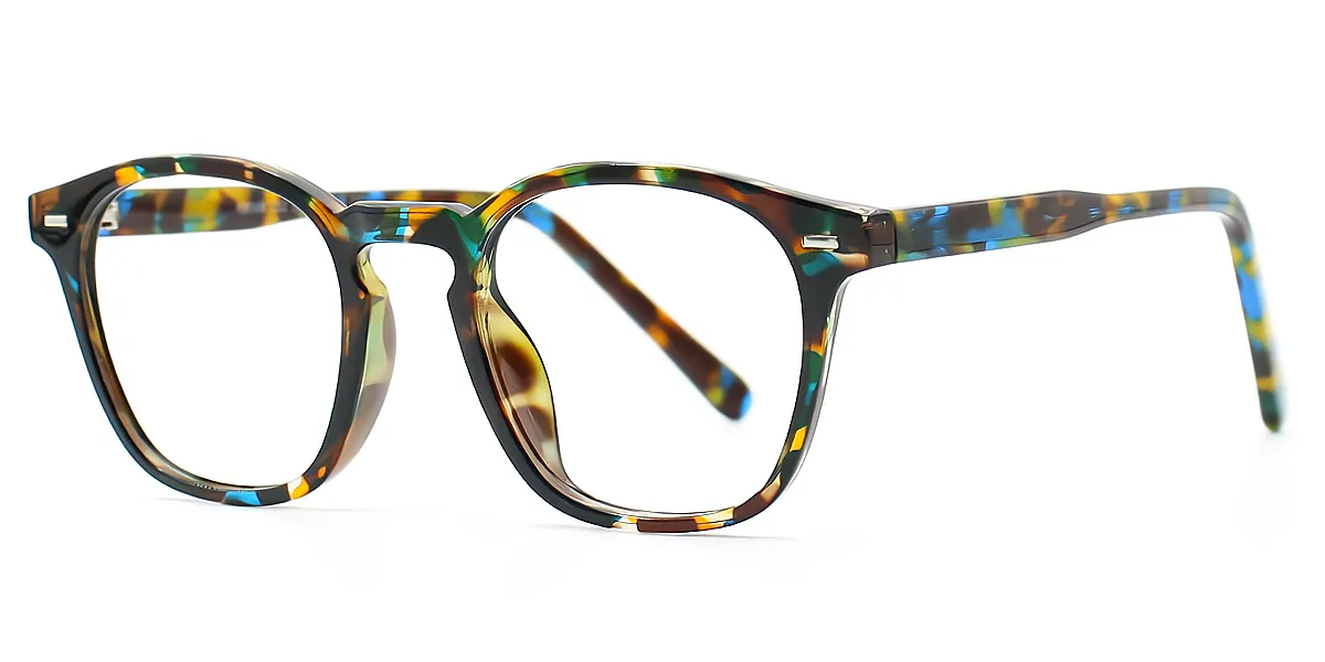 Floral Rectangle Geek-Chic Acetate Eyeglasses